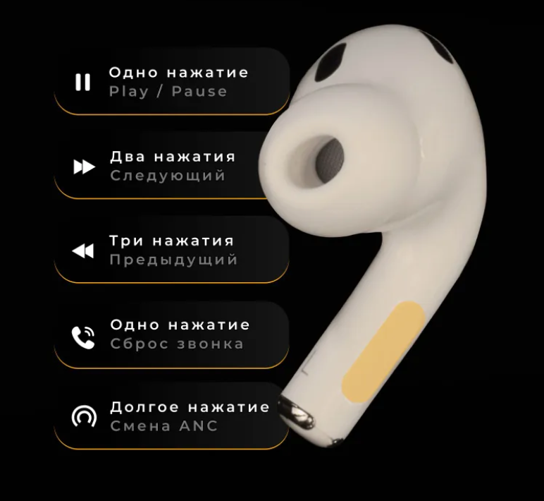 Один наушник AirPro 2 крупным планом